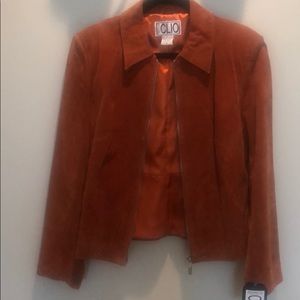Orange suede jacket sz 10